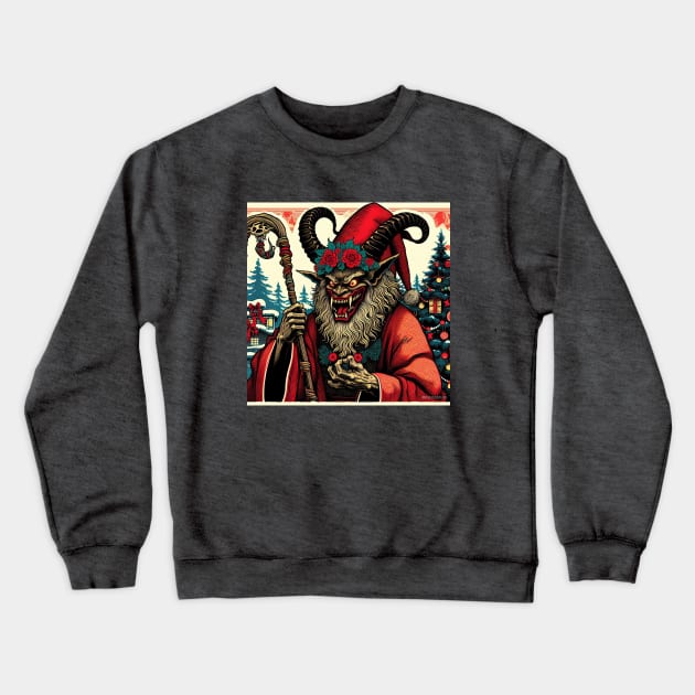 Santa Krampus Crewneck Sweatshirt by Sketchy